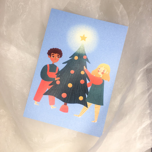 Postikortti, Joulukuusen koristelu